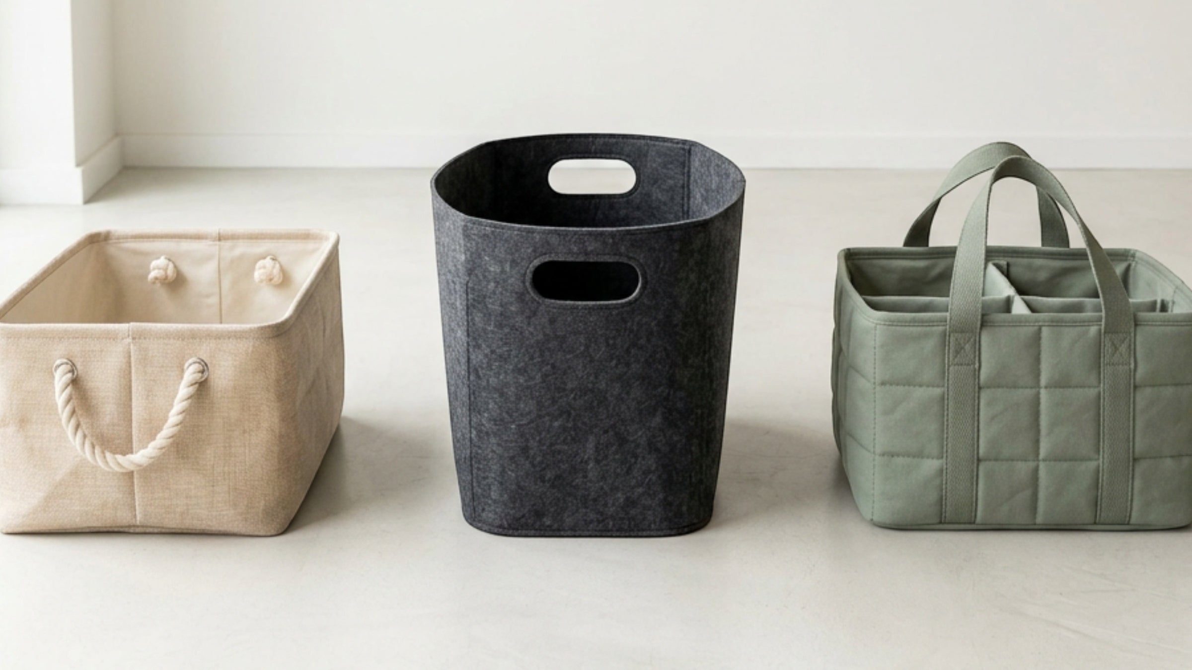 Hjvkp Fabric Folding Storage Baskets with Handles